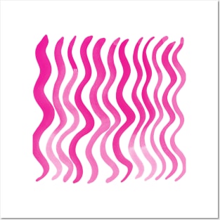 Wavy lines - pink Posters and Art